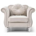thumbnail image 6 of Home Square 2-Piece Furniture Set with Sofa Chaise and Chair in Ivory, 6 of 11