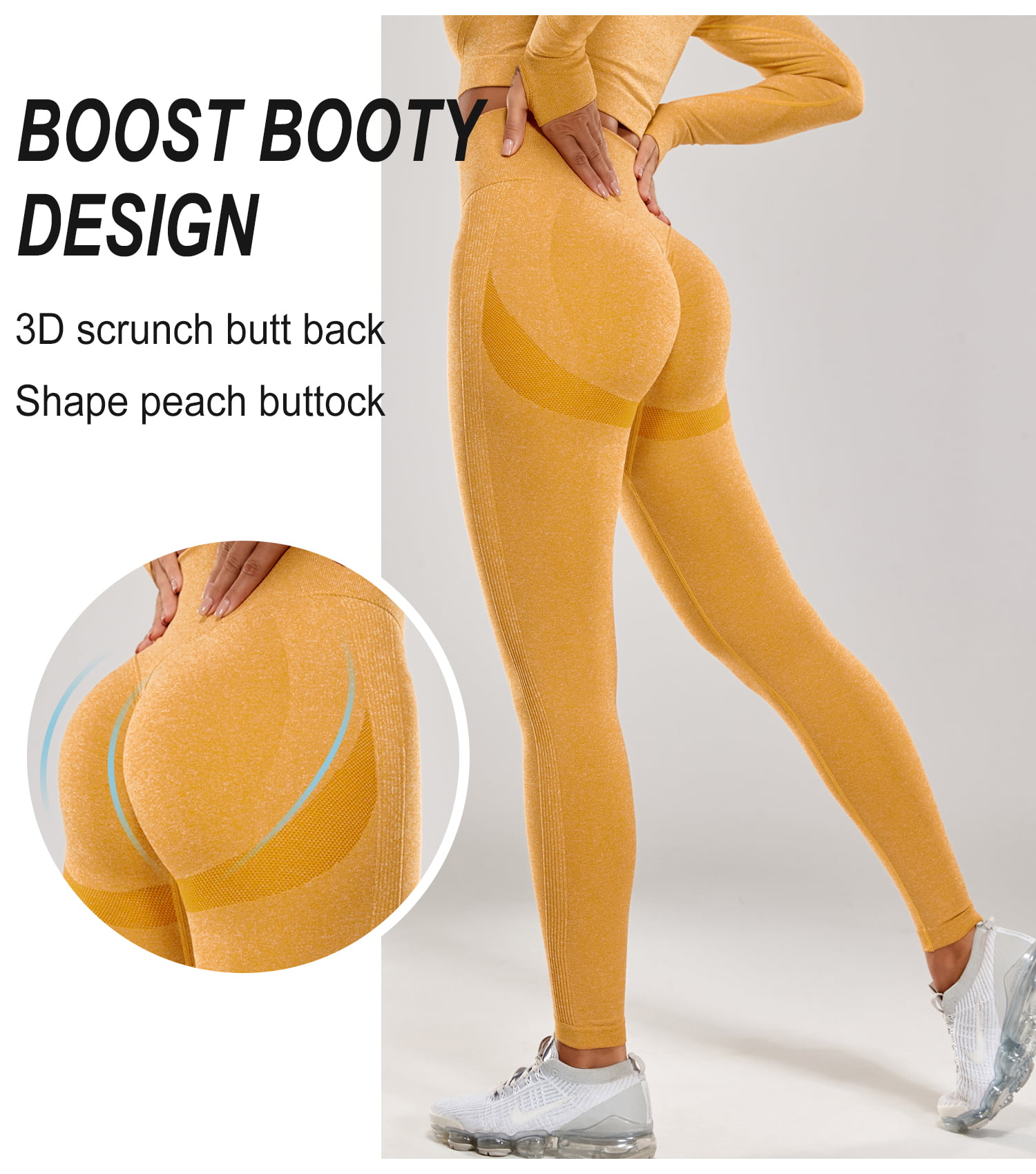  RXRXCOCO Ribbed Butt Lifting Leggings for Women Booty