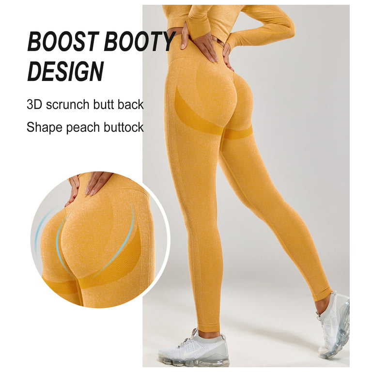 Seamless high-waisted tight-fitting yoga set with a peachy lifted butt –