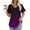 Purple, variant on Women's V-Neck Tee, Printed Summer Tops Short Sleeve, Casual Blouse with Soft Stretch Fabric, Comfortable Pullover for Daily Wear