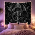 thumbnail image 2 of Skeletal Dragon with Sword Under Full Moon, Dramatic Gothic Style for Dragon Lovers, Dark Fantasy Wall Art, Halloween Gift, Tapestry Wall Hanging for Bedroom and Dorm, 2 of 7
