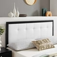 thumbnail image 2 of Tufted Headboard, Queen Size, Wood, Fabric, Black White, Modern Contemporary Urban Design, Bedroom Master Guest Suite, 2 of 9