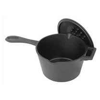 Cast Iron Sauce Pot, 2.5-Qt Covered Pot with Lid - Self-Basting, Oven Safe, Enameled Cast Iron Saucepan for Simmering, Boiling, Reducing - Rustic Kitchen Cookware