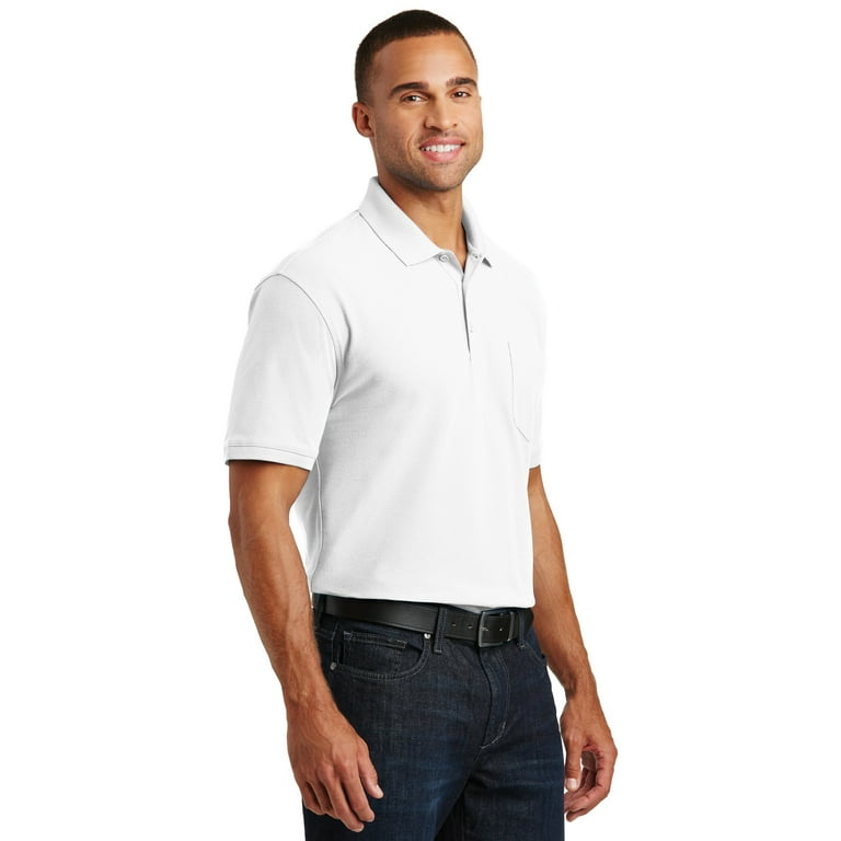 Port Authority Core Classic Pique Pocket Polo 4XL White