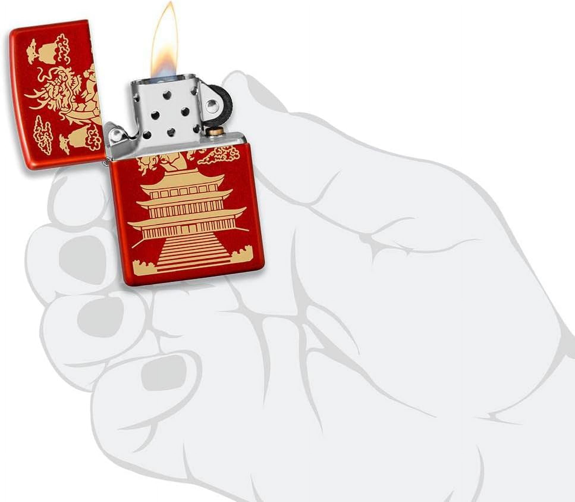 Zippo Lighter - Personalized Customize Message Engrave on Backside for Dragon (Eastern Design #49517)