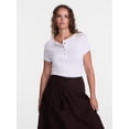 thumbnail image 2 of Scenario Women's Rib Henley with Short Sleeves, Sizes XS-XXXL, 2 of 6