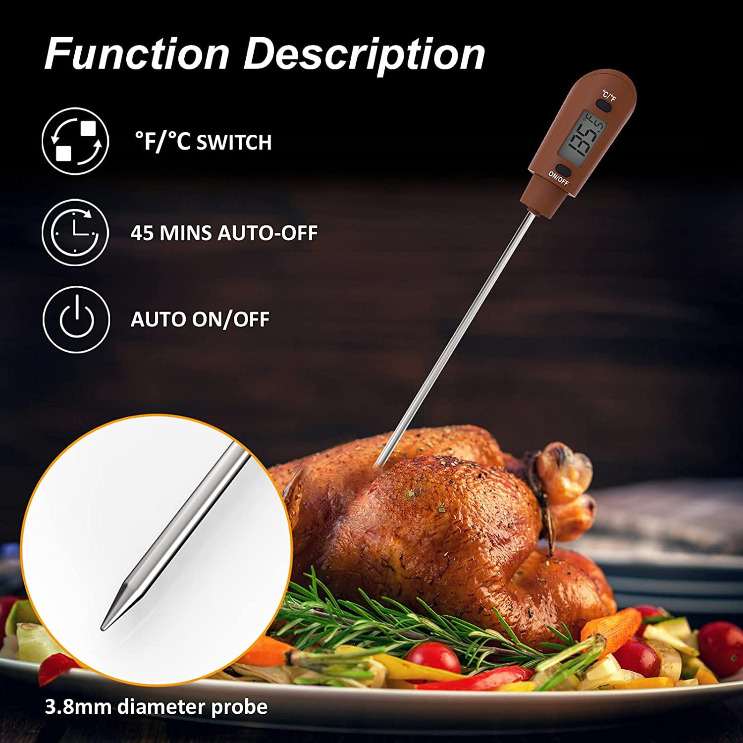Candy Spatula Thermometer Integrated Accurate 160mAh Silicone