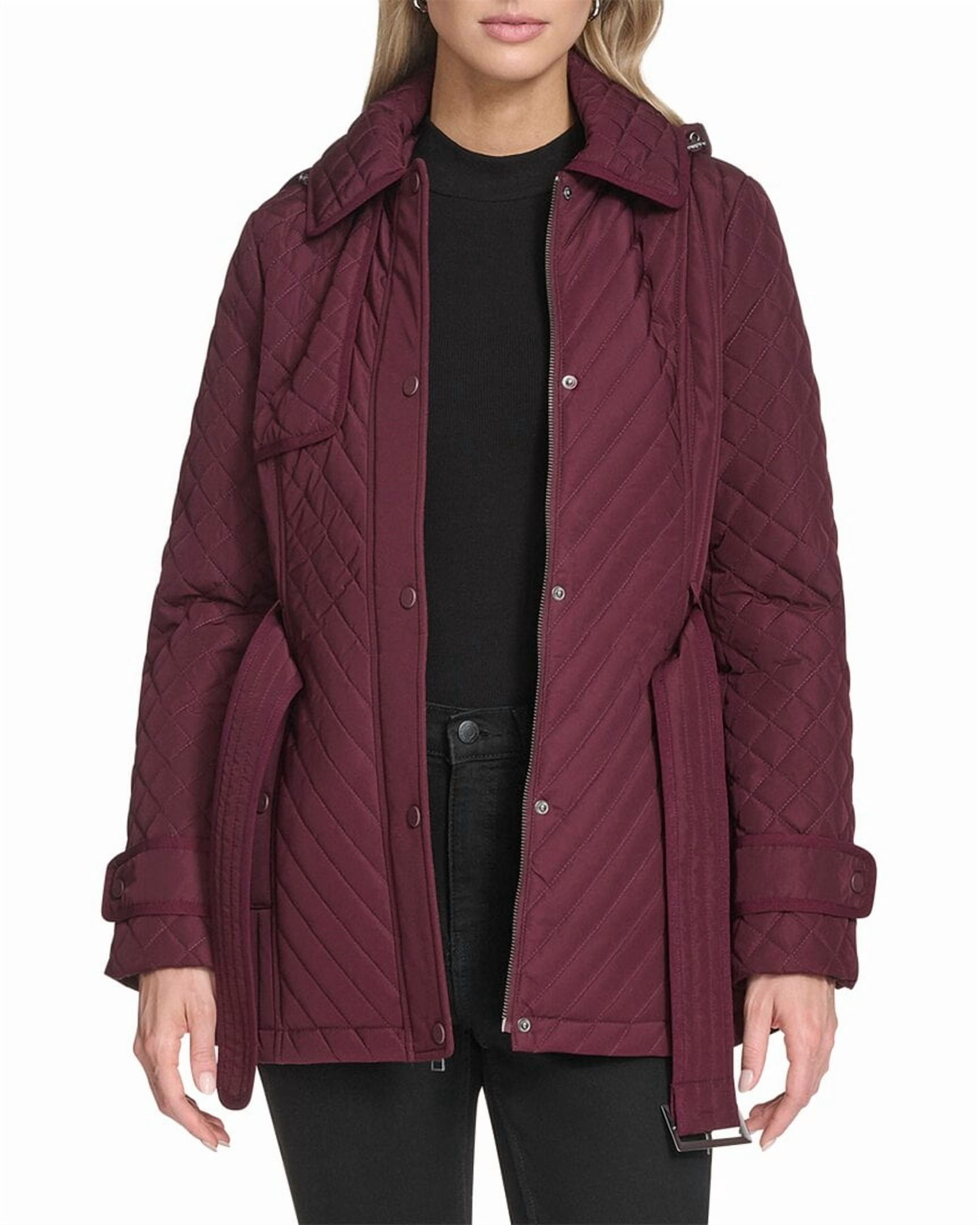 Andrew Marc womens Brinklee Belted Trench Coat, s, Purple