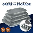 thumbnail image 5 of NutriChef 4 Sets Glass Bakeware High Borosilicate Rectangular Baking Dish W/ Gray BPA-Free Lids, 5 of 7