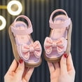 thumbnail image 4 of Mgmyaa Girls Bow Open Toe Sandals with Adjustable Straps Non-Slip Soft Sole Casual Summer Shoes, 4 of 9