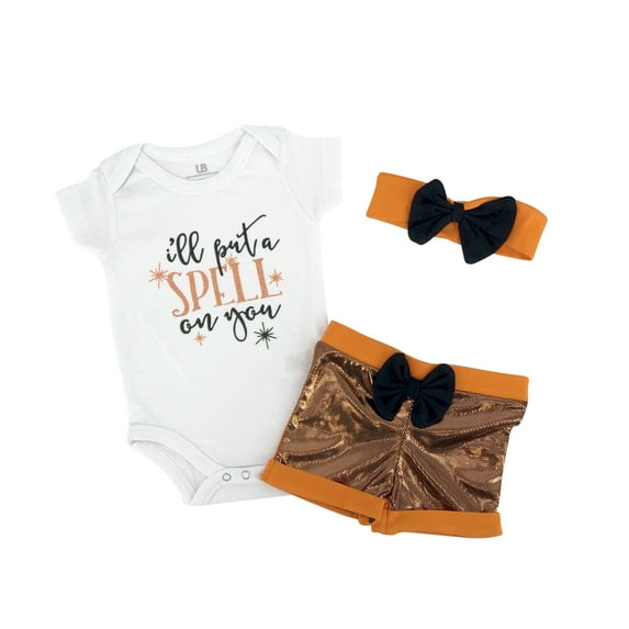 Girls Spell On You My 1st Halloween Layette Set Outfit (6m)