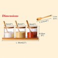 thumbnail image 5 of Juego De Botes Para Condimentos Simples Y Elegantes De 3 Piezas, Caja De Contenedor De Vidrio Para Condimentos De Almacenamiento Decorativo Con Tapa Y Base De Cuchara De Bambú Para La Cocina Casera Ca, 5 of 5
