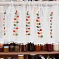 thumbnail image 4 of Cortina de cocina bohemia, cenefa de encaje de ganchillo con borlas tejidas a mano, tratamiento de ventana corto de estilo rústico para cocina y cafetería, 4 of 7