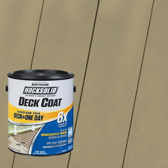 Taupe, Rust-Oleum RockSolid 6X Exterior Wood Deck Coat-319665T, Gallon