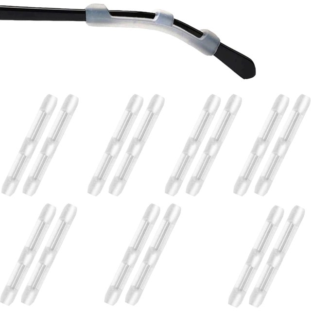 pares (todos, transparentes) de almohadillas para los oídos, gafas de silicona suave, puntas para las patillas, almohadillas antideslizantes para gafas, gancho para la oreja, deporte cómodo