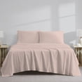 thumbnail image 3 of Color Sense 4-Piece 100% Cotton Percale Bed Sheet Set, Cool & Crisp Bedding, King, Blush, 3 of 12