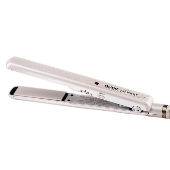 {Option : 1 inch plates} Rusk W8less Ceramic Flat Iron - 1" inch w/ SLEEKSHOP Hair Rat Tail Steel Pin Comb for Scalp