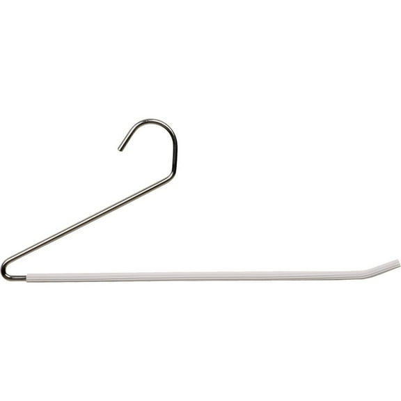 Open Metal Chrome Metal Bottom Hanger w/ White Non-Slip Coating, Box of 100