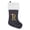 R, variant on ZLBDYG Christmas Stocking with White Plush Trim, Grey Letter Design Christmas Ornament, Cute Hanging Decoration for Xmas Tree, Festive Gift Bag for Holiday Season, Family Name Stockings