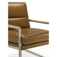 thumbnail image 4 of Omax Decor Colin Stainless Steel & Genuine Leather Accent Chair in Caramel, 4 of 7