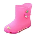 thumbnail image 2 of Caqnni Toddler Rain Boots Baby Kids Easy-on Rain shoes Children Waterproof Shoes for Boys Girls (Pink,30), 2 of 6
