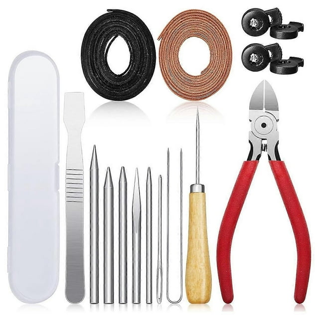 Kit de Remplacement de Gants 16 Pcs Aiguille Coupe-Cuir Outil de Réparation de Griffes pour Gant de Baseball Softball Ensemble 2