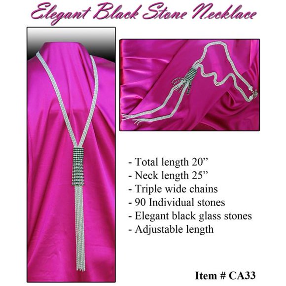 Cidron CA33 Elegant Black Stone Necklace