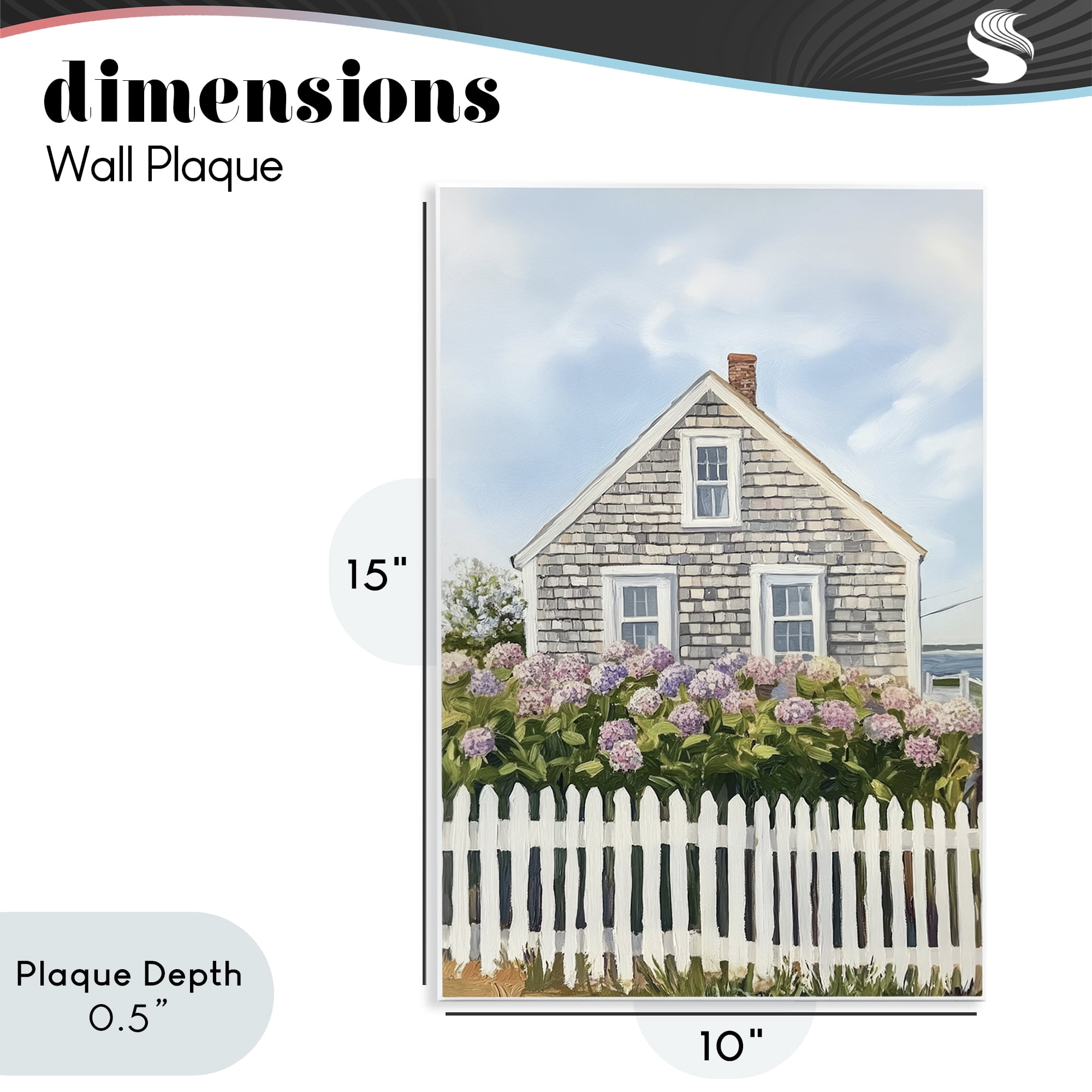 Stupell Industries Coastal Cottage Hydrangea Garden Wall Plaque Art, design by Sisi and Seb