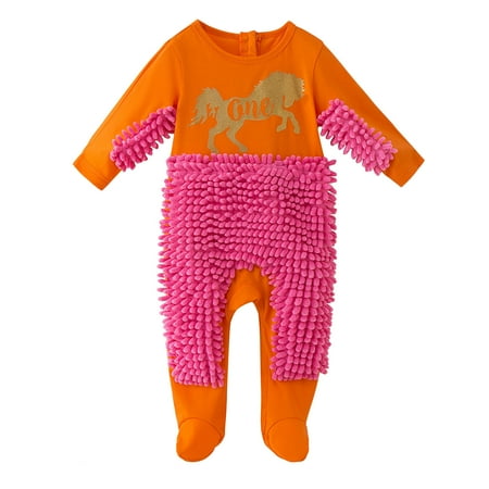 

Dadaria Baby Boys Girls Clothes Newborn Sets 0-24M Newborn Infant Crawling Letter Mop Onesie Romper Jumpsuit Orange 80 Toddler