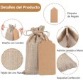 thumbnail image 3 of 50PCS Bolsas de Arpillera con Cordón con Etiquetas - Bolsas de Lino para Bodas, Bolsas de Regalo de Arpillera, Bolsa de Regalo Reutilizable para Joyería, Recuerdos, Cumpleaños, Fiestas(10x14 CM), 3 of 4