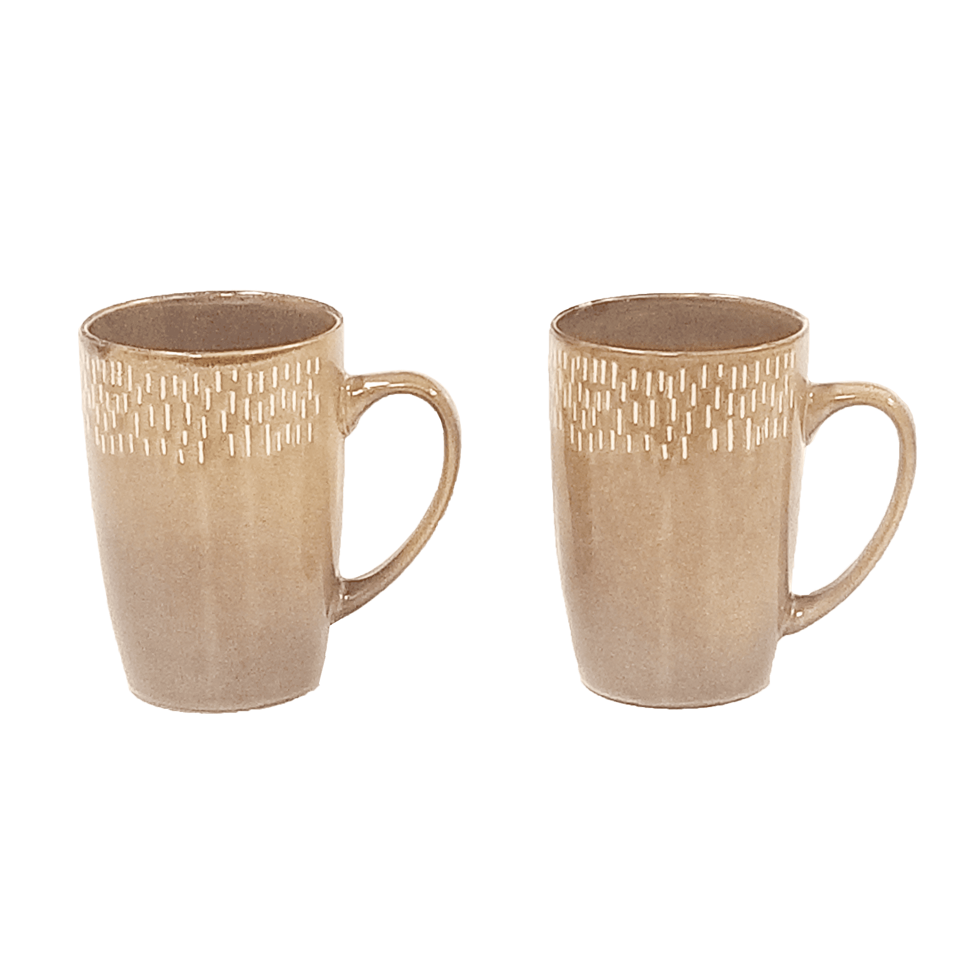 Marcelle 2-Piece Ceramic Coffee Mug Set, 22oz, Truffle Brown, Bell Shape