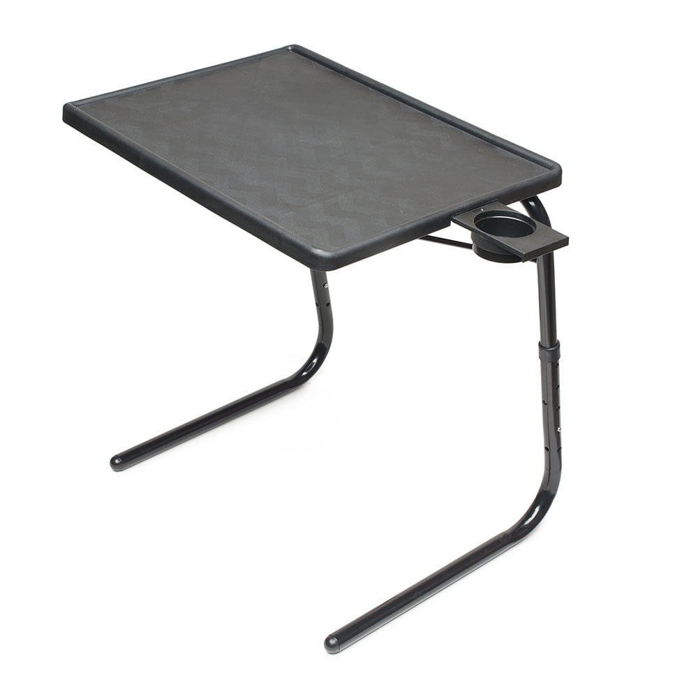 Table Mate II TV Tray and Cup Holder Folding Table Black 