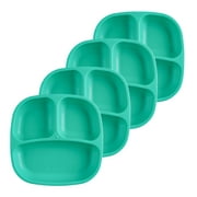 RE-PLAY 4pk Divided Plates | Made in USA | Made from Recycled Milk Jugs | Aqua