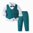 thumbnail image 2 of Paguaki Baby Boy Clothes Suits Tuxedo Gentleman Outfits Formal Shirt Vest Pants Baby Suit Sets Toddler, 2 of 4