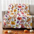 Fall Autumn Maple Leaves Throw Blanket Sherpa Fleece Blanket 30