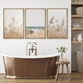 thumbnail image 3 of PixonSign Framed Canvas White Beach Grass Cloudy Ocean Sea Wave Landscape Prints Nature Wilderness Photography Modern Decorative Rustic Calm/Relax - 16"x24"x3 Natural, 3 of 5