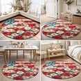 thumbnail image 4 of Round Area Rugs 5Ft, Indenpendence Day Non-Slip Washable Circle Rugs Carpet, 4th of July Red Blue American Flag Indoor Outdoor Rug Floor Mats Throw Runner for Bedroom Living Room Bathroom, 4 of 8