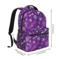 thumbnail image 2 of Zufioo Purple Snowflakes Print Casual Student Backpack, Adjustable Shoulder Straps Multi-Function Multi-Pocket Sports Bag Travel Backpack, Unisex-One Size, 2 of 5