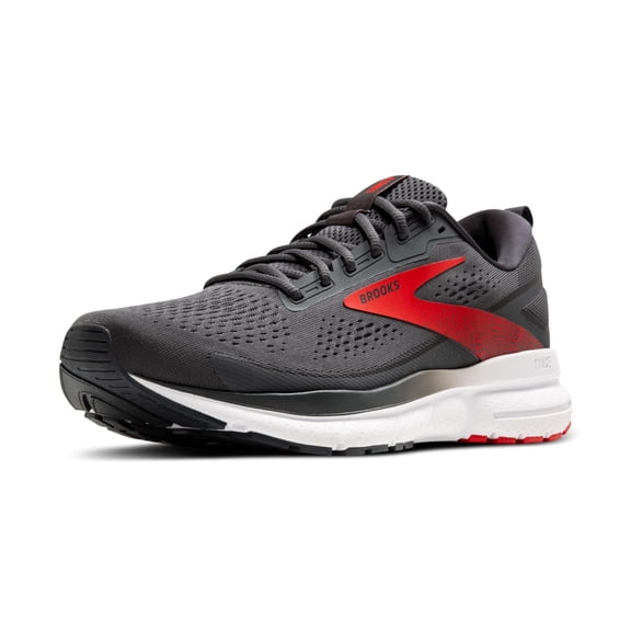 Brooks Men’s Trace 3 Neutral Running Shoe - Ebony/Fiery Red/White - 8.5 Medium