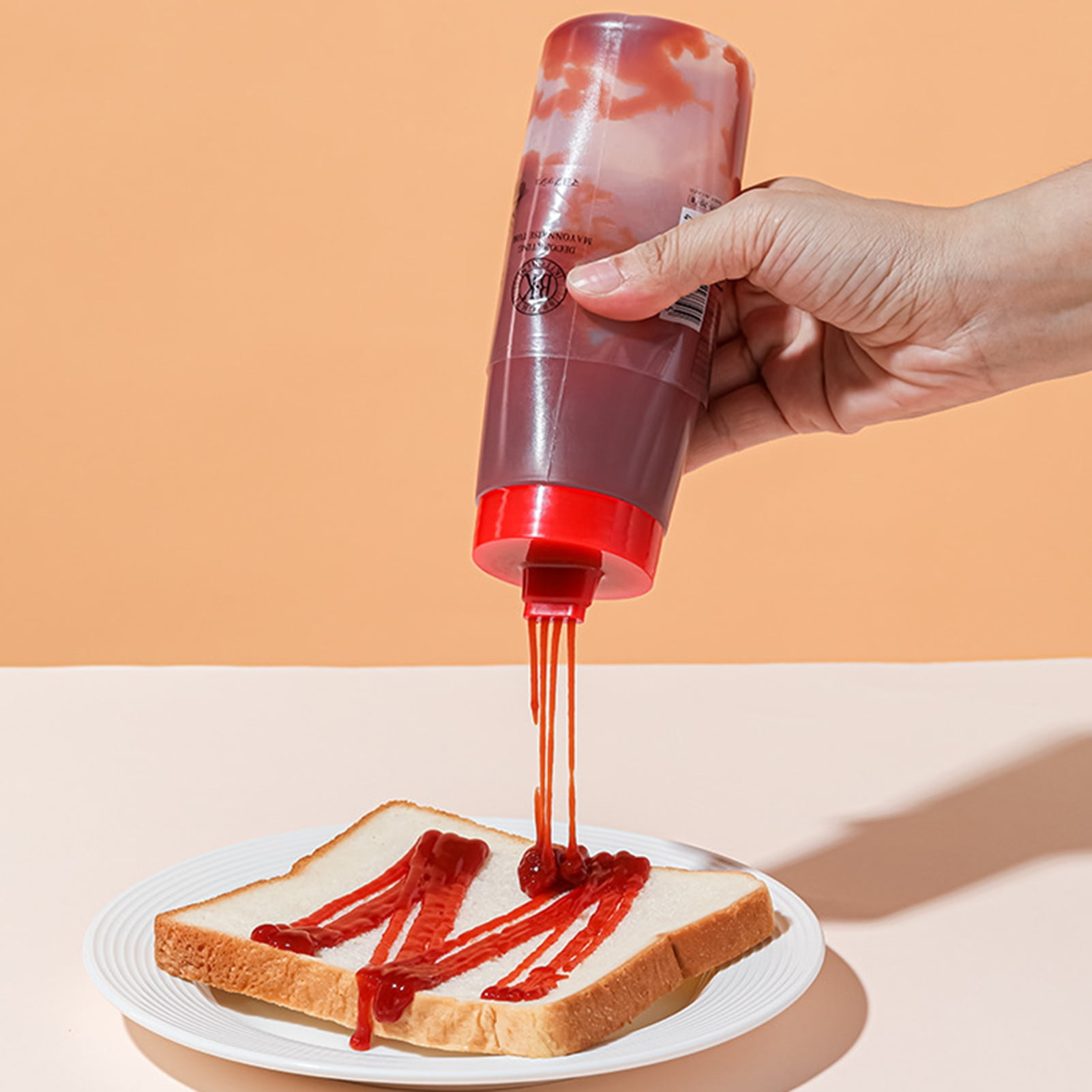 DISHAN Salad Dressing Bottle Squeeze Sauce Smooth Squeezing Excellent 4