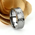 thumbnail image 2 of Men's Women's Tungsten Wedding Band Engagement Ring 8mm Concaved Hammped Pattern Ring, SZ 11, 2 of 3