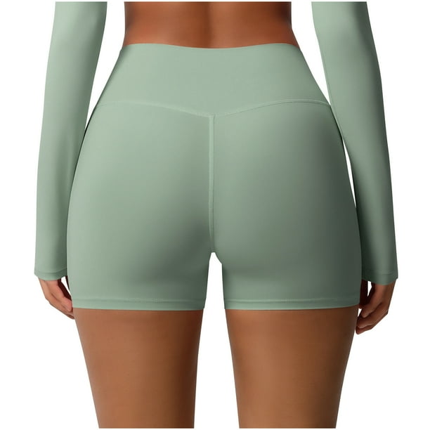 Karight Women's High Waist No Front Seam Scrunch Butt Biker Shorts Booty Lifting Biker Comfy Scrunch Yoga Shorts