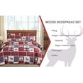 thumbnail image 5 of Jessy Home Plaid Quilt King Rustic Cabin Bedspread Coverlet Set Polyester Red Bedding, 5 of 9