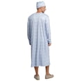 thumbnail image 5 of iiniim Men's 2Pcs Pajamas Set Long Sleeve Striped Kaftan Sleepwear Night Shirt with Sleeping Cap Type B L, 5 of 7