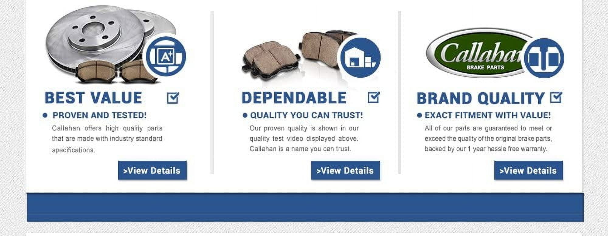 Callahan Brake Parts Brake Kit for Ford F-250 Super Duty 1999-2001, Ford F-350 Super Duty 1999-2002 Front Replacement Brake Rotors with Metallic Brake Pads EBYK001291