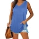 thumbnail image 1 of Camisetas sin mangas para mujer, cuello en V, color sólido básico, casual, fluido, verano, sin mangas Ormromra WRHS-247-3, 1 of 6