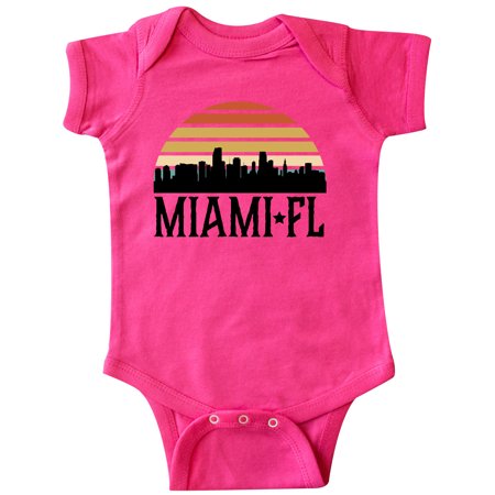 

Inktastic Miami Florida Skyline Retro Sunset Gift Baby Boy or Baby Girl Bodysuit