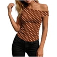 thumbnail image 2 of Favoffer Women Cami Tops Sleeveless Off Shoulder Polka Dot Slim Fit Breathable Casual Spring Summer Tops for Beach Street Outdoor Dating, 2 of 7