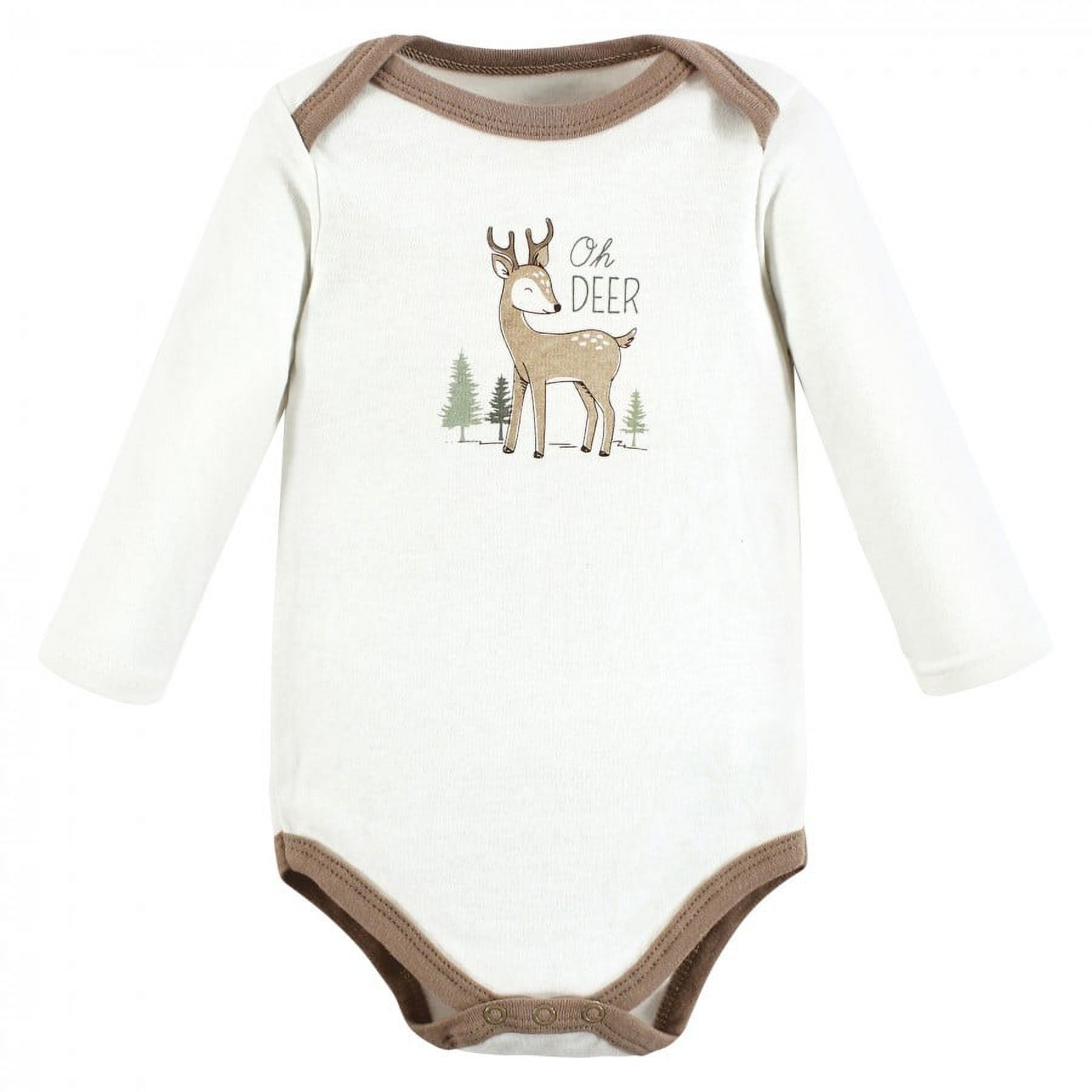 Hudson Baby Infant Long-Sleeve Bodysuits, Forest Deer 5-Pack photo 4