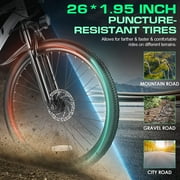 Vivi Electric Bike for Adults 26 Electric Mountain Bike 500W Cruise Control Electric Commuter Bike 21 Speed with Removable 48V Battery Up to 50 Miles
